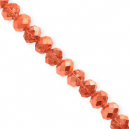 Perles à facettes 8x6 mm disque Heishi Orange corail-pearl shine coating