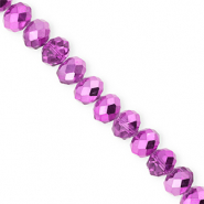 Perles à facettes 8x6 mm disque Heishi Violet orchidée-pearl shine coating
