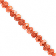 Perles à facettes 6x5 mm disque Heishi Orange corail-pearl shine coating