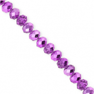 Perles à facettes 6x5 mm disque Heishi Violet-pearl shine coating