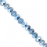 Perles à facettes 6x5 mm disque Heishi Bleu-pearl shine coating