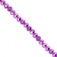 Perles à facettes 4x3 mm disque Heishi Violet-pearl shine coating