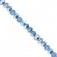 Perles à facettes 4x3 mm disque Heishi Bleu-pearl shine coating