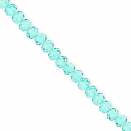 Perles à facettes 4x3 mm disque Heishi Vert turquoise