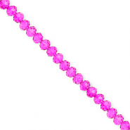 Perles à facettes 4x3 mm disque Heishi Rose fuchsia