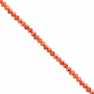 Perles à facettes 3x2 mm disque Heishi Orange corail-pearl shine coating