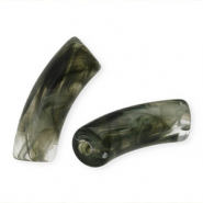 Perles acryliques tube Greige marbré