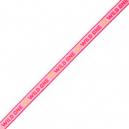 BY31&reg; Ruban texte "Wild one" Rose-rouge-jaune