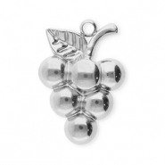 Breloques en acier Inox raisins Argent&eacute;
