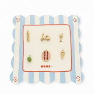 BY31&reg; Breloques en laiton Eco-brass Lot promotionnel (6 pi&egrave;ces) Dor&eacute;-verte olive-rose clair-rouge