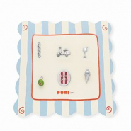 BY31® Breloques en laiton Eco-brass Lot promotionnel (6 pièces) Argenté-verte olive-rose clair-rouge