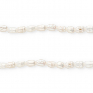 TQ Perles d’eau douce "grain de riz" 5x4 mm Blanc naturel