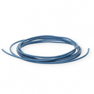 Cuir DQ rond 1 mm Bleu foncé