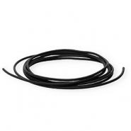 Cuir DQ rond 1 mm Noir