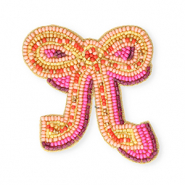 Broches nœud Doré-rose pêche-jaune ocre