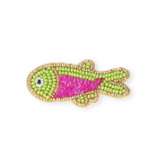 Broches poisson Doré-magenta-vert lime foncé