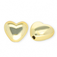 Perles acryliques cœur Doré