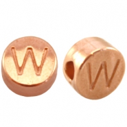 Perles alphabet en m&eacute;tal DQ lettre W Dor&eacute; ros&eacute; (sans nickel)