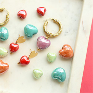 Nouveau Nouveau ! Perles en céramique en forme de cœur