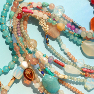 Nouveau Perles rondes en verre à paillettes