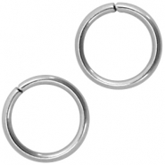 Appr&ecirc;ts en acier Inox anneau bris&eacute; 8mm argent&eacute; 