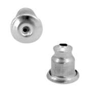 Papillons boucles d'oreiles en acier inox argent&eacute; 