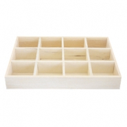 Pr&eacute;sentoir bijoux en bois 12 cases naturel (couleur naturelle du bois)