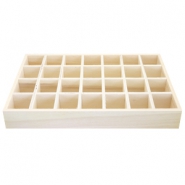 Pr&eacute;sentoir bijoux en bois 28 cases naturel (couleur naturelle du bois)