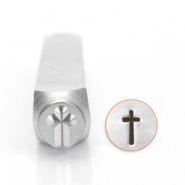 ImpressArt tampons poin&ccedil;on croix 6mm argent&eacute;