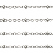 Appr&ecirc;ts en acier inox maille jaseron 2mm argent&eacute;