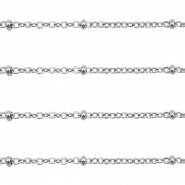 Appr&ecirc;ts en acier inox maille jaseron 1.4mm argent&eacute;
