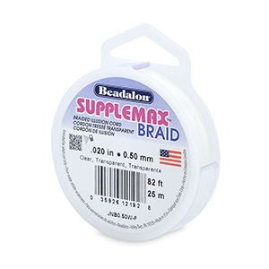 Beadalon Supplemax Braided fil tress&eacute; 0.50mm 25meter Clear