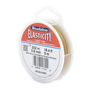 Beadalon Elastic Stringing Wire 0.8mm 5 metre Dor&eacute; satin&eacute;