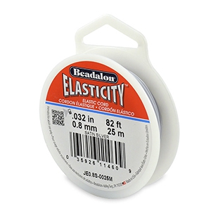 Beadalon Elastic Stringing Wire 0.8mm 25 metre Argent&eacute; satin&eacute;