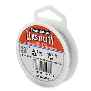 Beadalon Elastic Stringing Wire 0.8mm 5 metre Argent&eacute; satin&eacute;