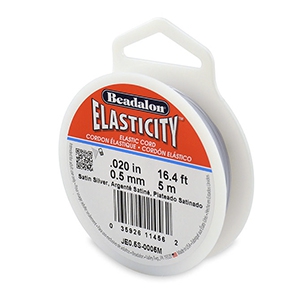 Beadalon Elastic Stringing Wire 0.5mm 5 metre Argent&eacute; satin&eacute;