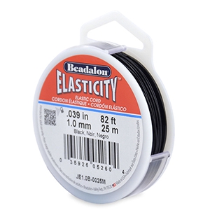 Beadalon Elastic Stringing Wire 1.0mm 25 metre Noir