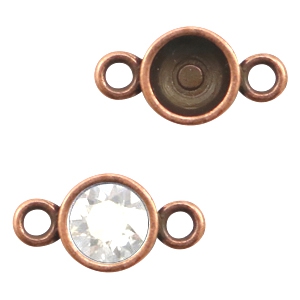 Appr&ecirc;ts en m&eacute;tal TQ serti 2 anneaux pour chaton SS39 cuivre (sans nickel)