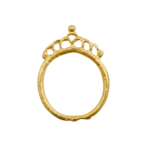 Breloques en m&eacute;tal TQ anneau 26mm avec couronne dor&eacute; (sans nickel)