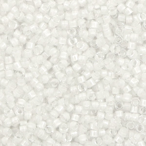 Perles Miyuki delicas 11/0 White lined AB crystal DB-66