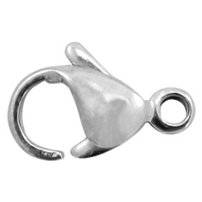 Appr&ecirc;ts en acier inox fermoir mousqueton 11mm argent&eacute; antique