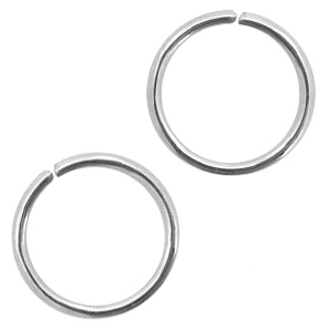 Appr&ecirc;ts en acier inox anneau bris&eacute; 10mm Argent&eacute; antique