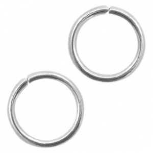 Appr&ecirc;ts en acier inox anneau bris&eacute; 8mm argent&eacute; antique
