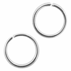 Appr&ecirc;ts en acier inox anneau bris&eacute; 6mm argent&eacute; antique
