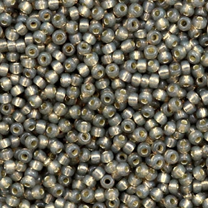 Perles de rocailles Miyuki 11/0 Silverlined alabaster dyed rustic grey 11-650
