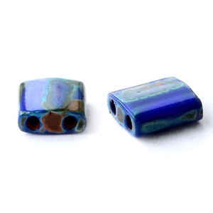 Perles Miyuki tila 5x5mm Opaque cobalt picasso blue TL-4518