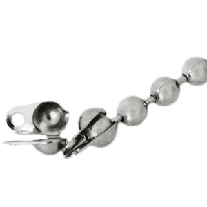 Embout en m&eacute;tal Basic Quality pour cha&icirc;ne &agrave; billes 2mm argent&eacute; antique