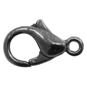 Appr&ecirc;ts en m&eacute;tal DQ fermoir mousqueton 10mm Argent&eacute; anthracite (sans nickel)
