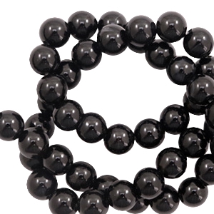 Pierres naturelles Calc&eacute;doine (Onyx et Agate) 8mm Noir