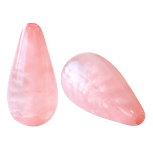Perles Polaris Elements en forme de goutte Mosso shiny Rose corail nuage